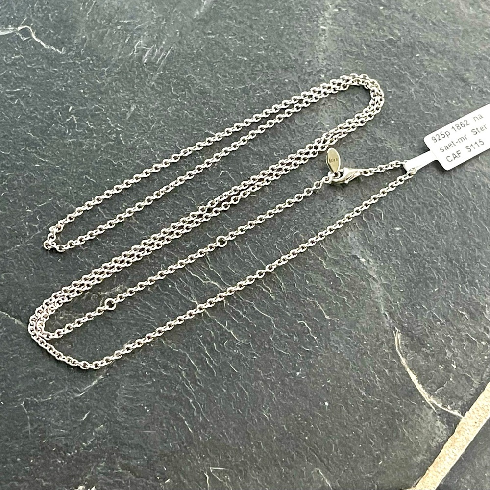 Elegant Sterling Silver 925 Rolo link Chain Necklace 24-25-26” long